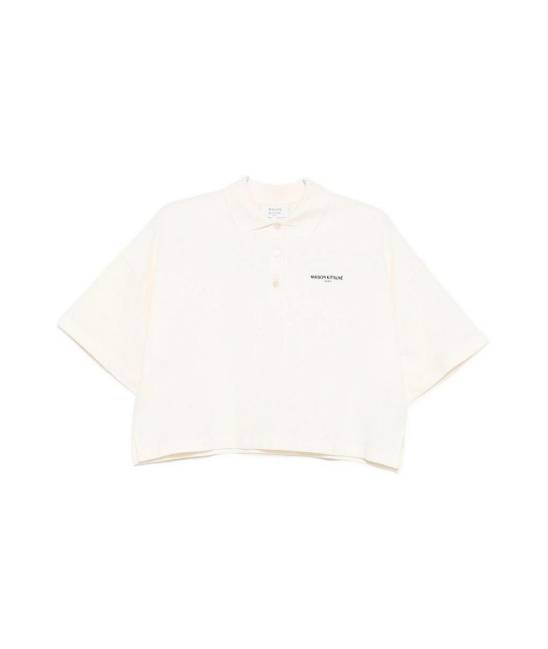 MAISON KITSUNE Бежевая хлопковая футболка, фото 1