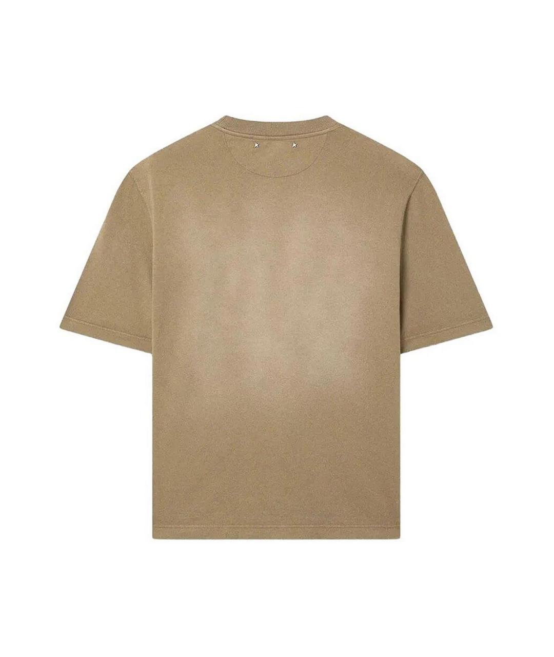 GOLDEN GOOSE DELUXE BRAND Бежевая хлопковая футболка, фото 2