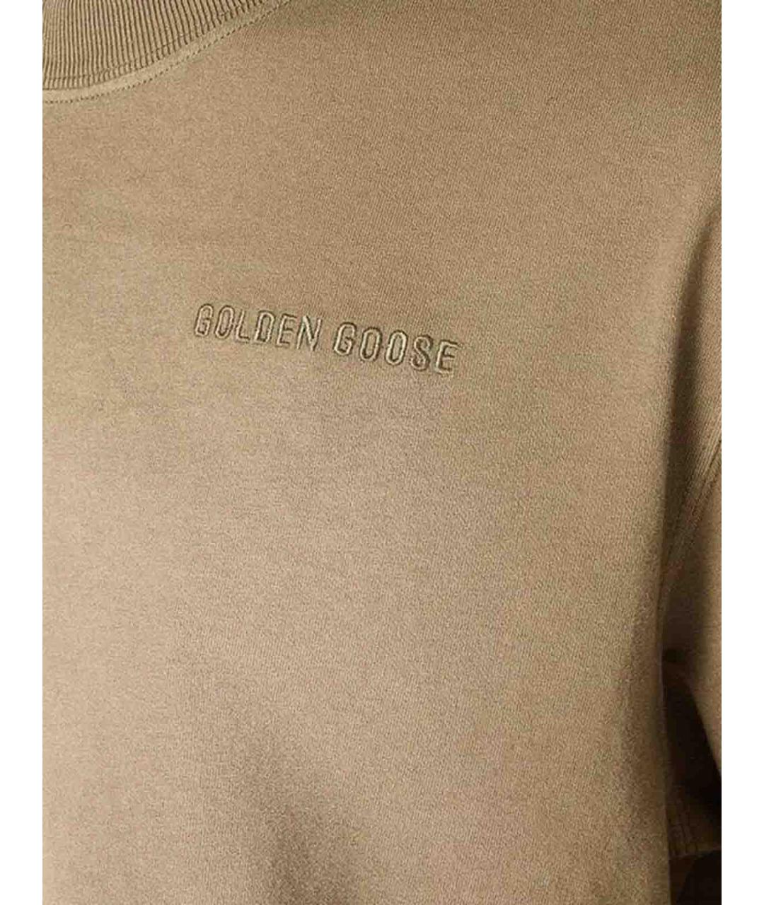 GOLDEN GOOSE DELUXE BRAND Бежевая хлопковая футболка, фото 3