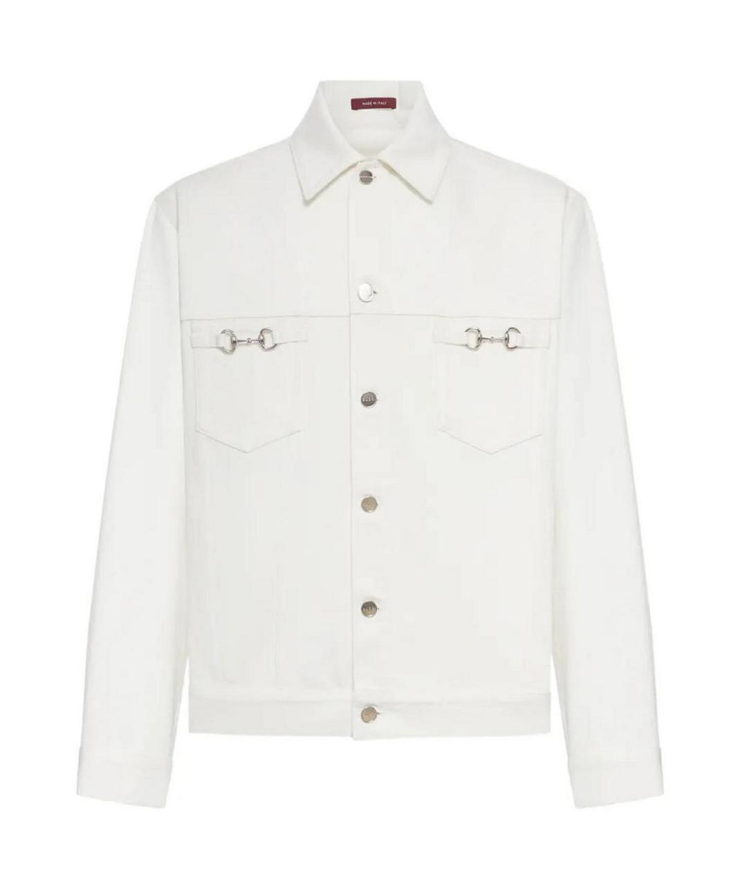 GUCCI Белая хлопковая куртка, фото 1