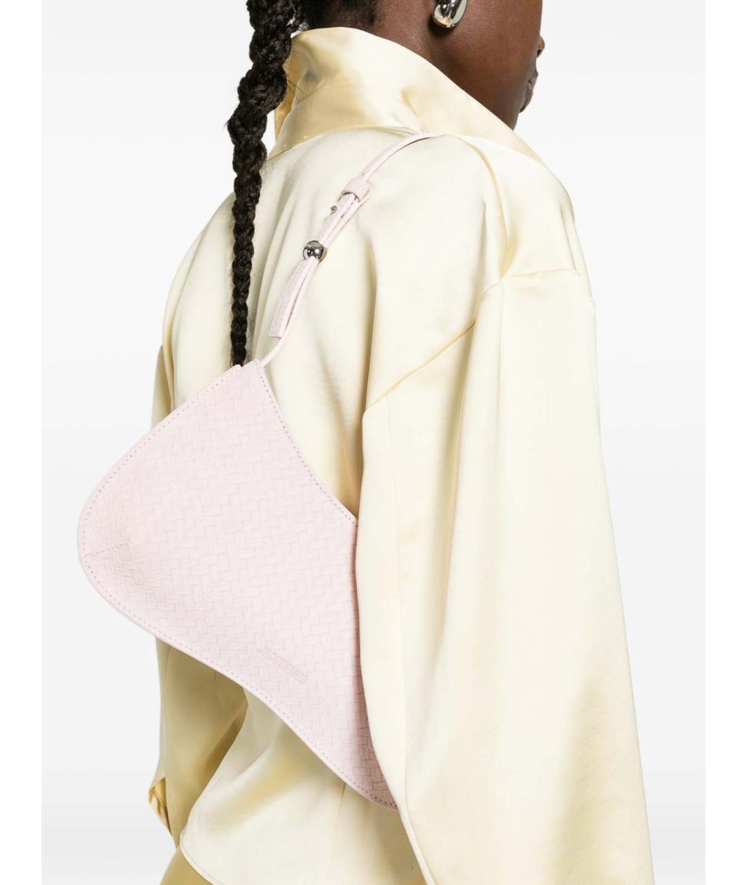 JACQUEMUS Бежевая кожаная сумка через плечо, фото 5