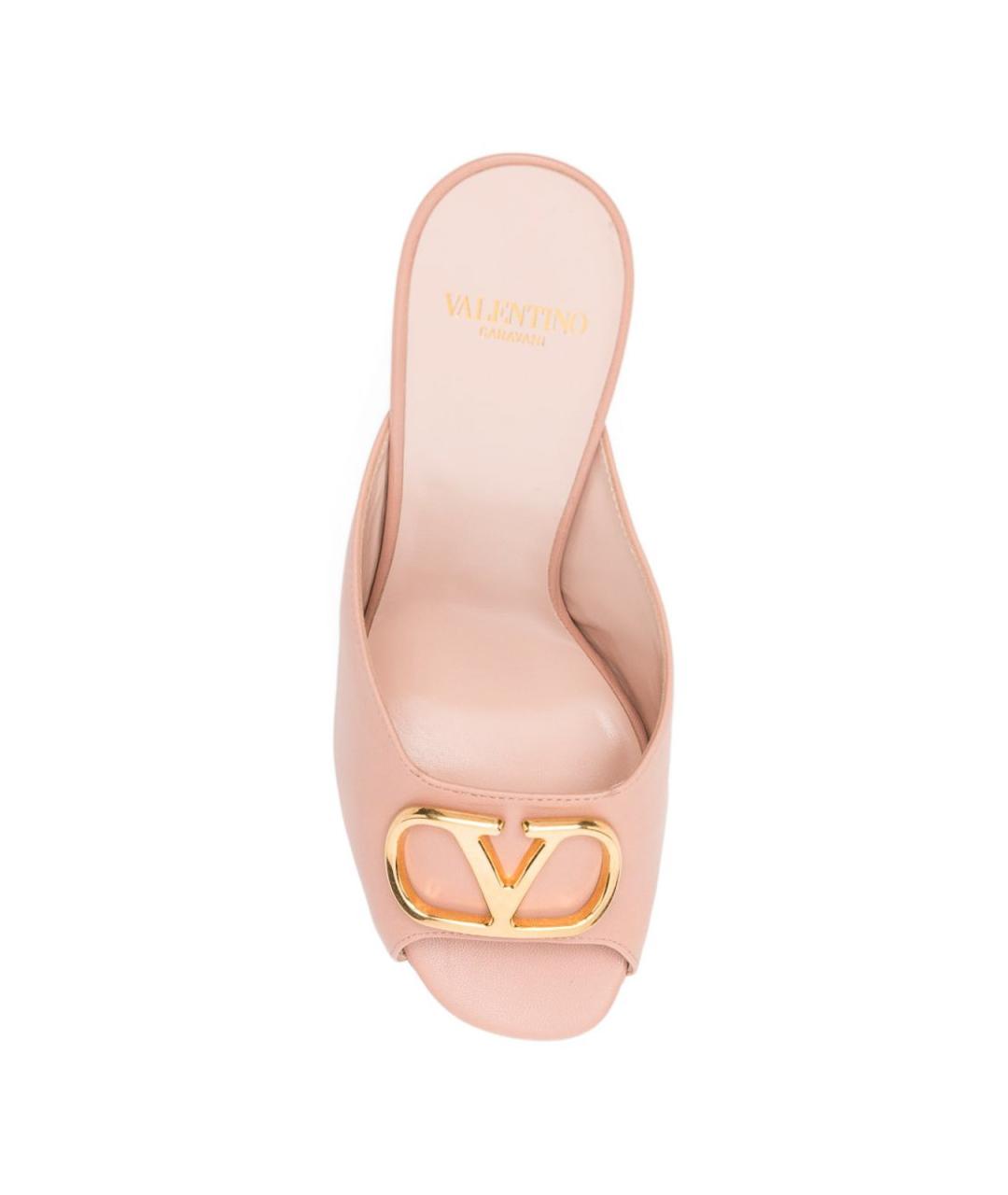 VALENTINO Розовые кожаные мюли, фото 4