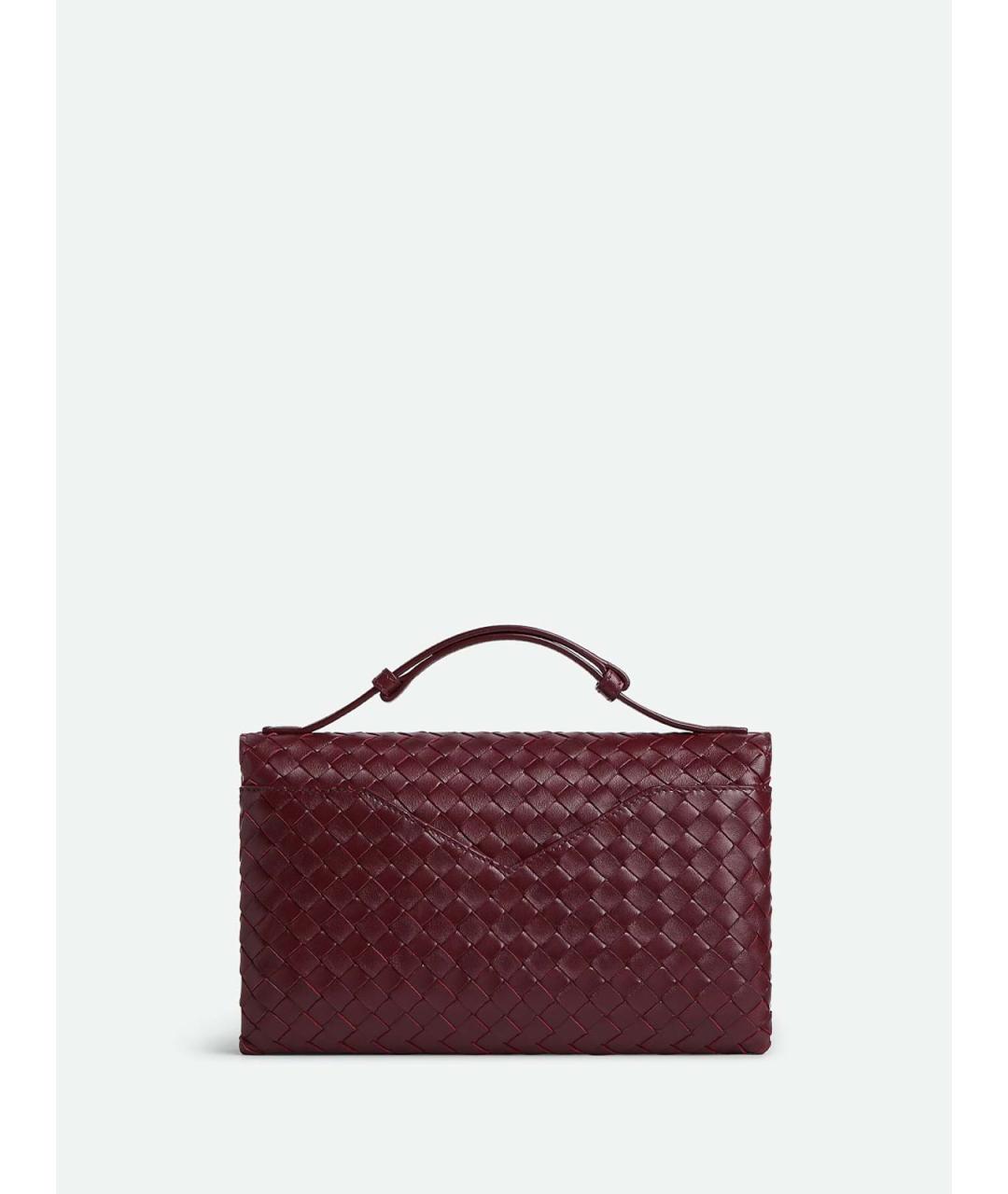BOTTEGA VENETA Бордовая кожаная сумка с короткими ручками, фото 2