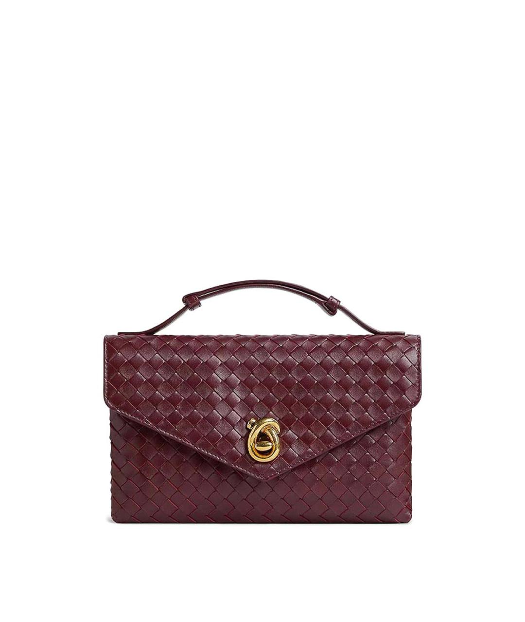 BOTTEGA VENETA Бордовая кожаная сумка с короткими ручками, фото 1