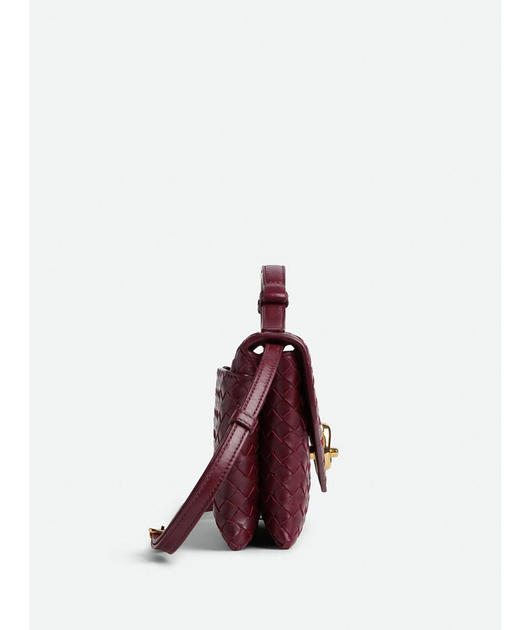 BOTTEGA VENETA Бордовая кожаная сумка с короткими ручками, фото 3