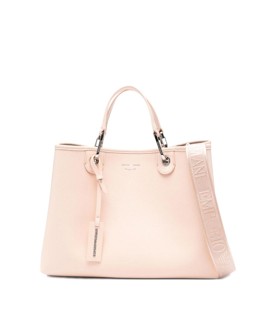 EMPORIO ARMANI Розовая сумка тоут из искусственной кожи, фото 1