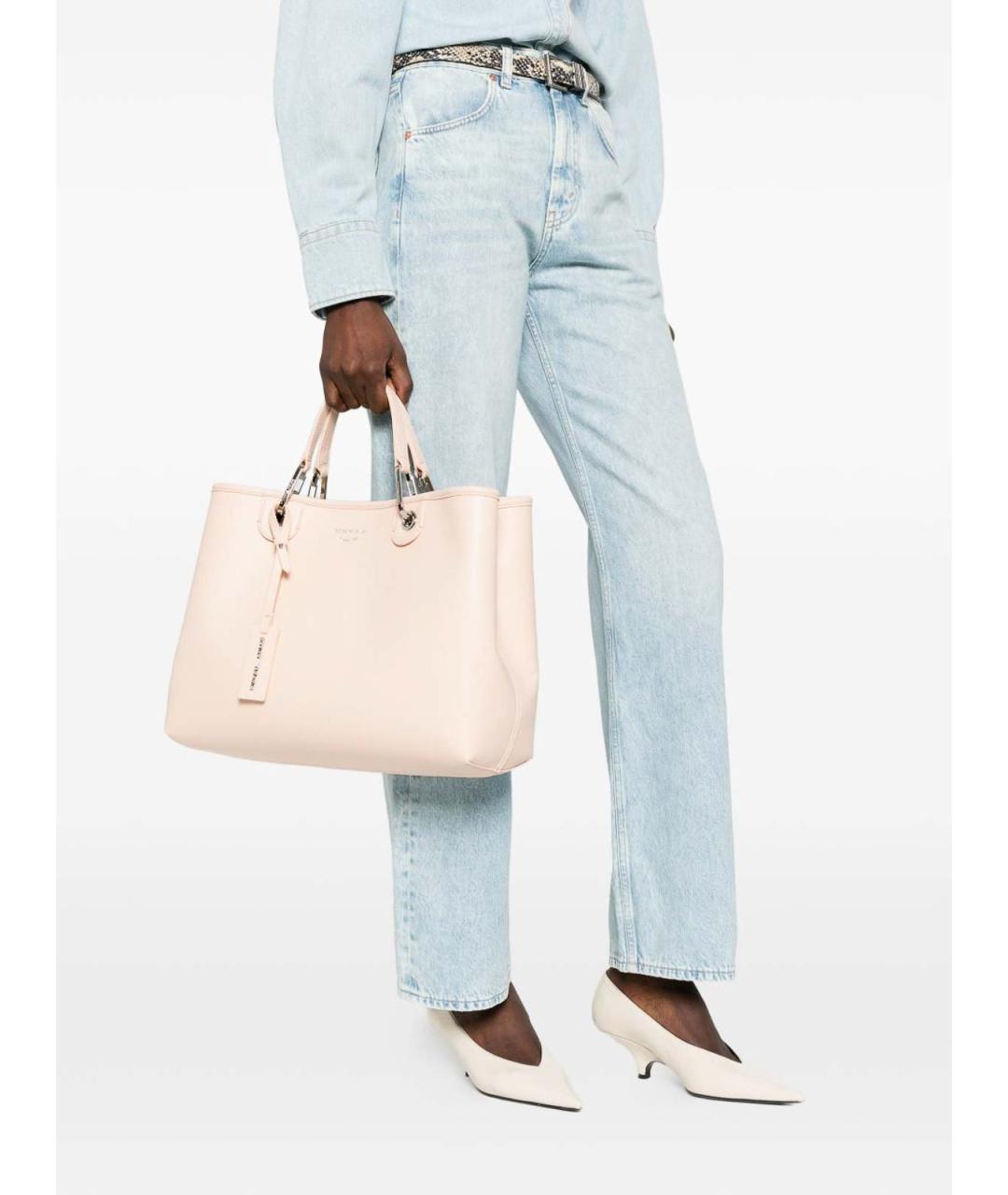 EMPORIO ARMANI Розовая сумка тоут из искусственной кожи, фото 4