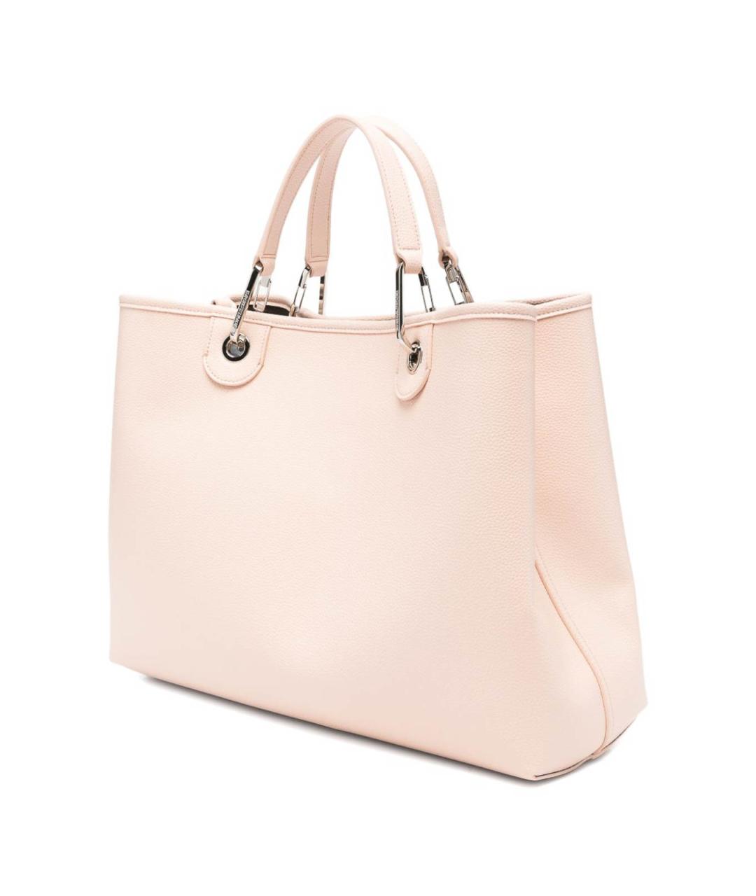 EMPORIO ARMANI Розовая сумка тоут из искусственной кожи, фото 3