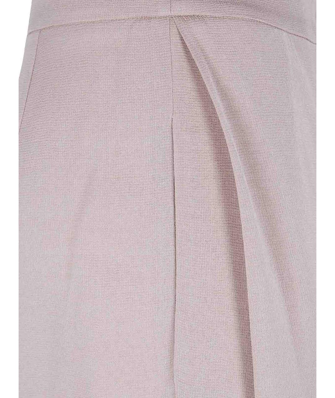 EMPORIO ARMANI Бежевые вискозные прямые брюки, фото 2