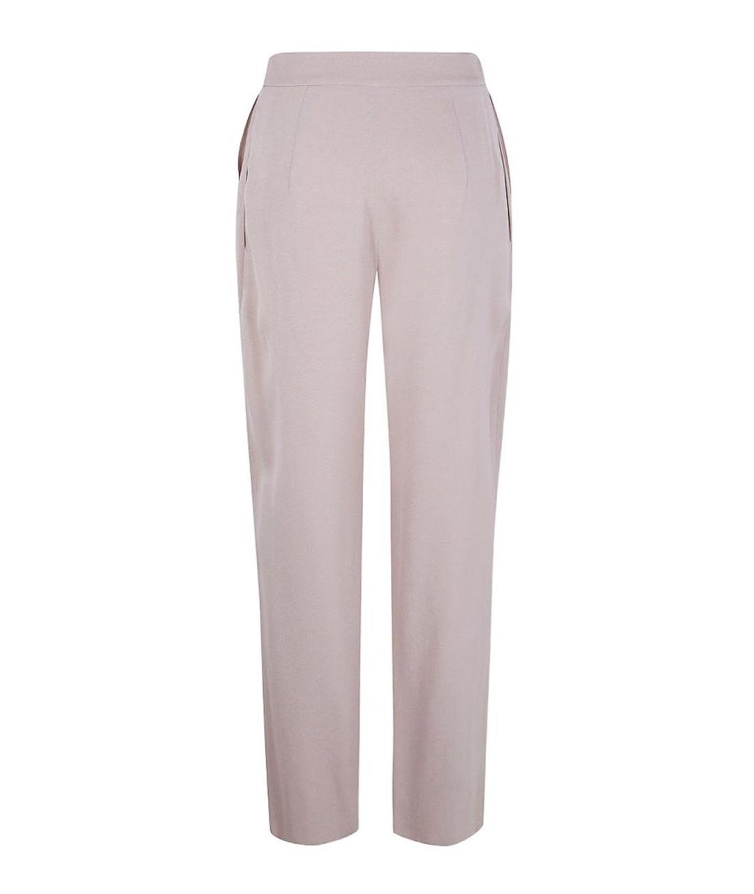 EMPORIO ARMANI Бежевые вискозные прямые брюки, фото 3