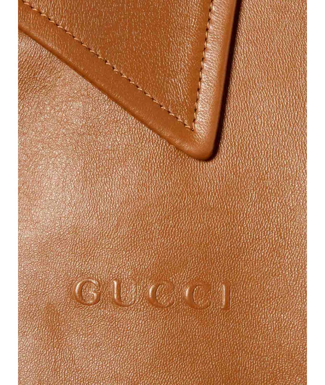 GUCCI Бежевая кожаная куртка, фото 4