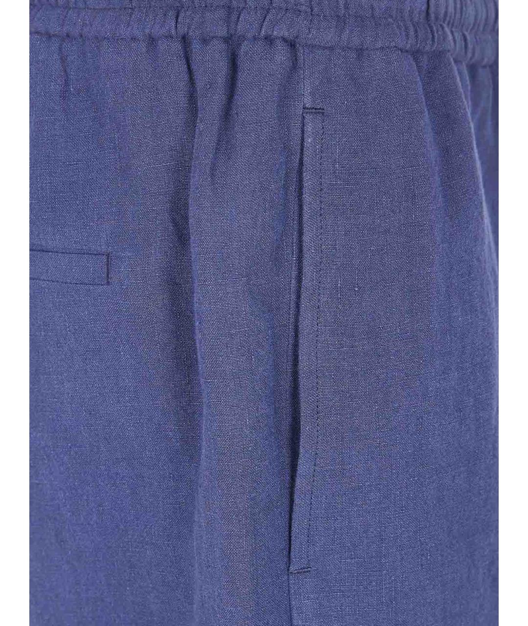 EMPORIO ARMANI Синие льняные шорты, фото 2