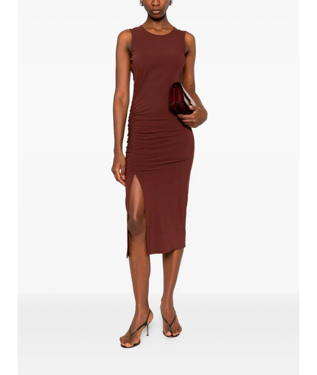 PATRIZIA PEPE Коричневое полиамидовое повседневное платье, фото 2