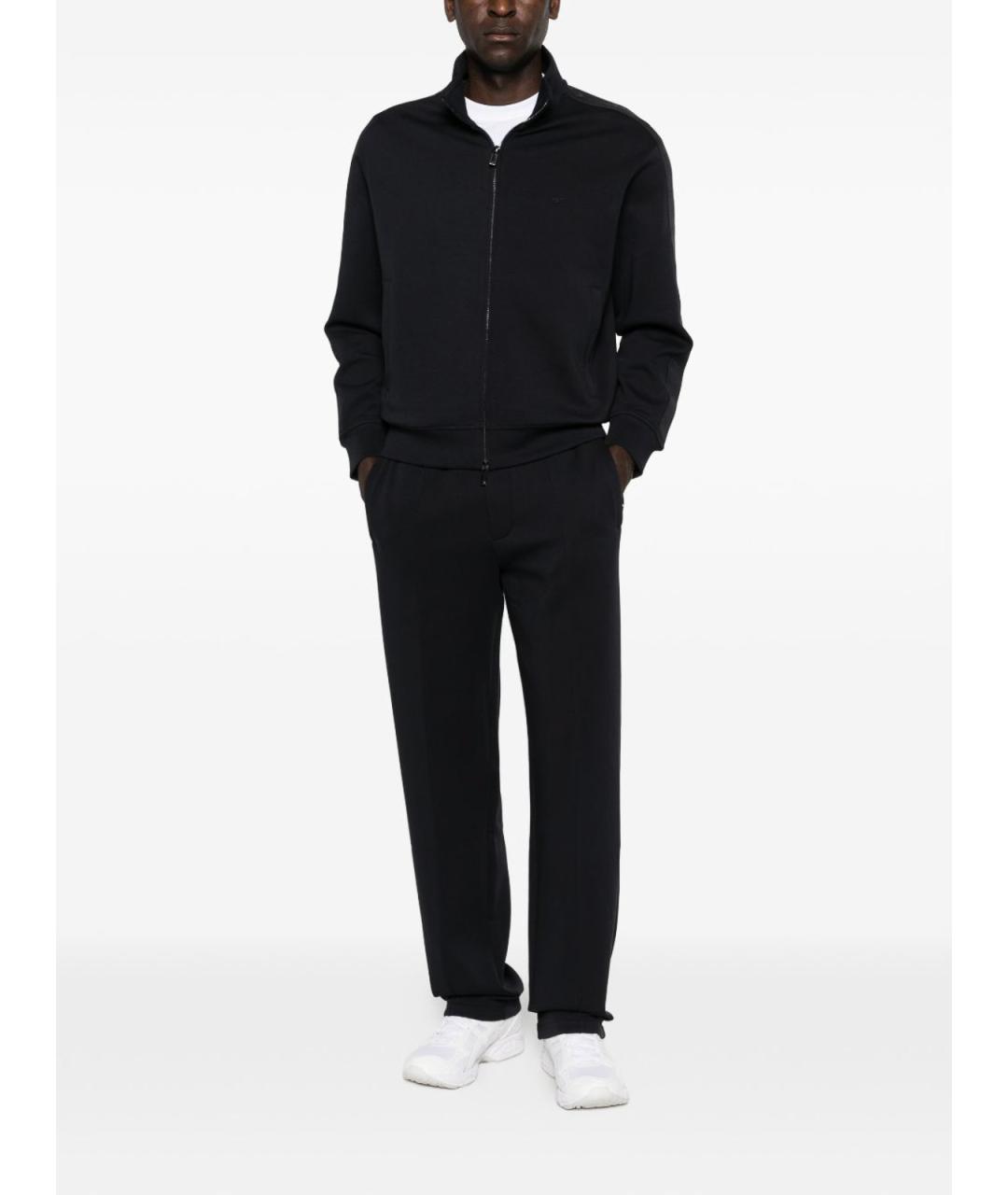 EMPORIO ARMANI Синие полиэстеровые повседневные брюки, фото 4