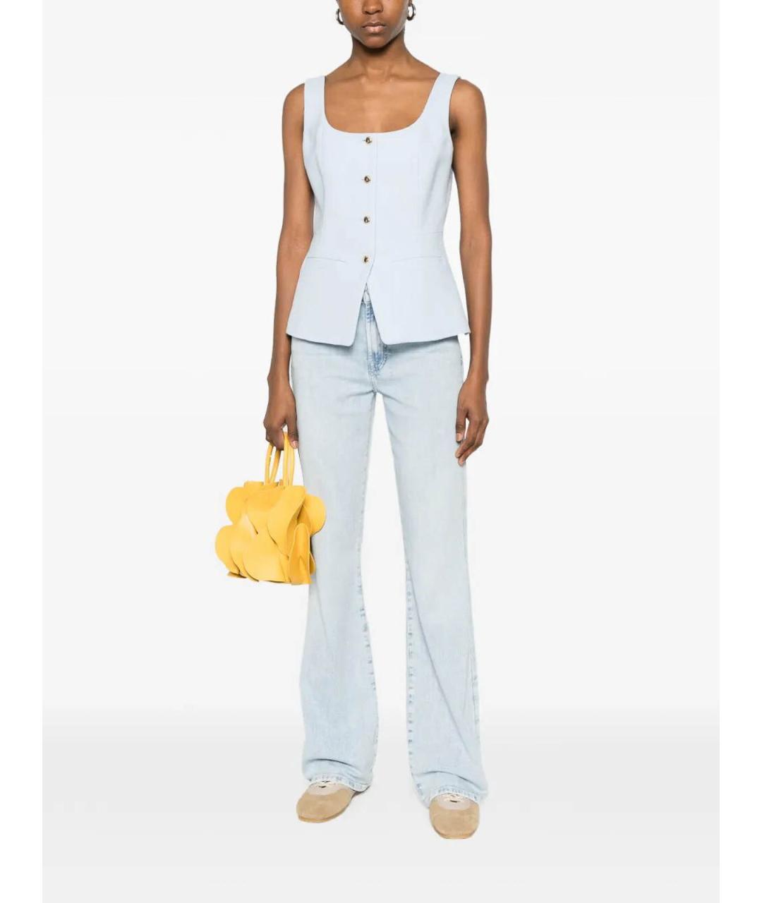 7 FOR ALL MANKIND Голубые хлопковые джинсы клеш, фото 2