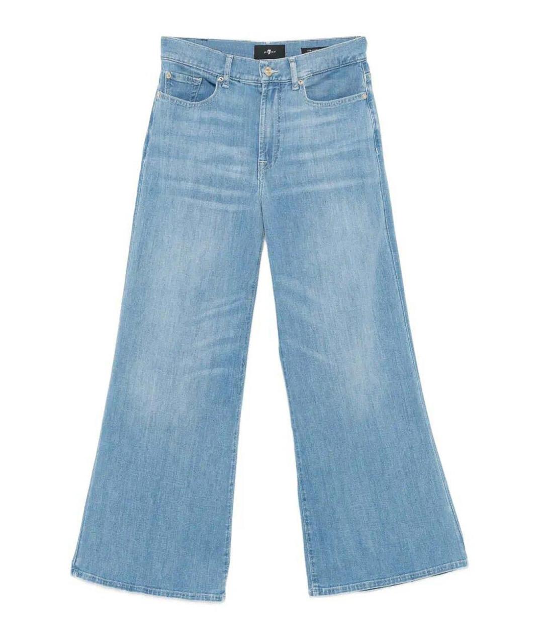 7 FOR ALL MANKIND Голубые хлопковые прямые джинсы, фото 1