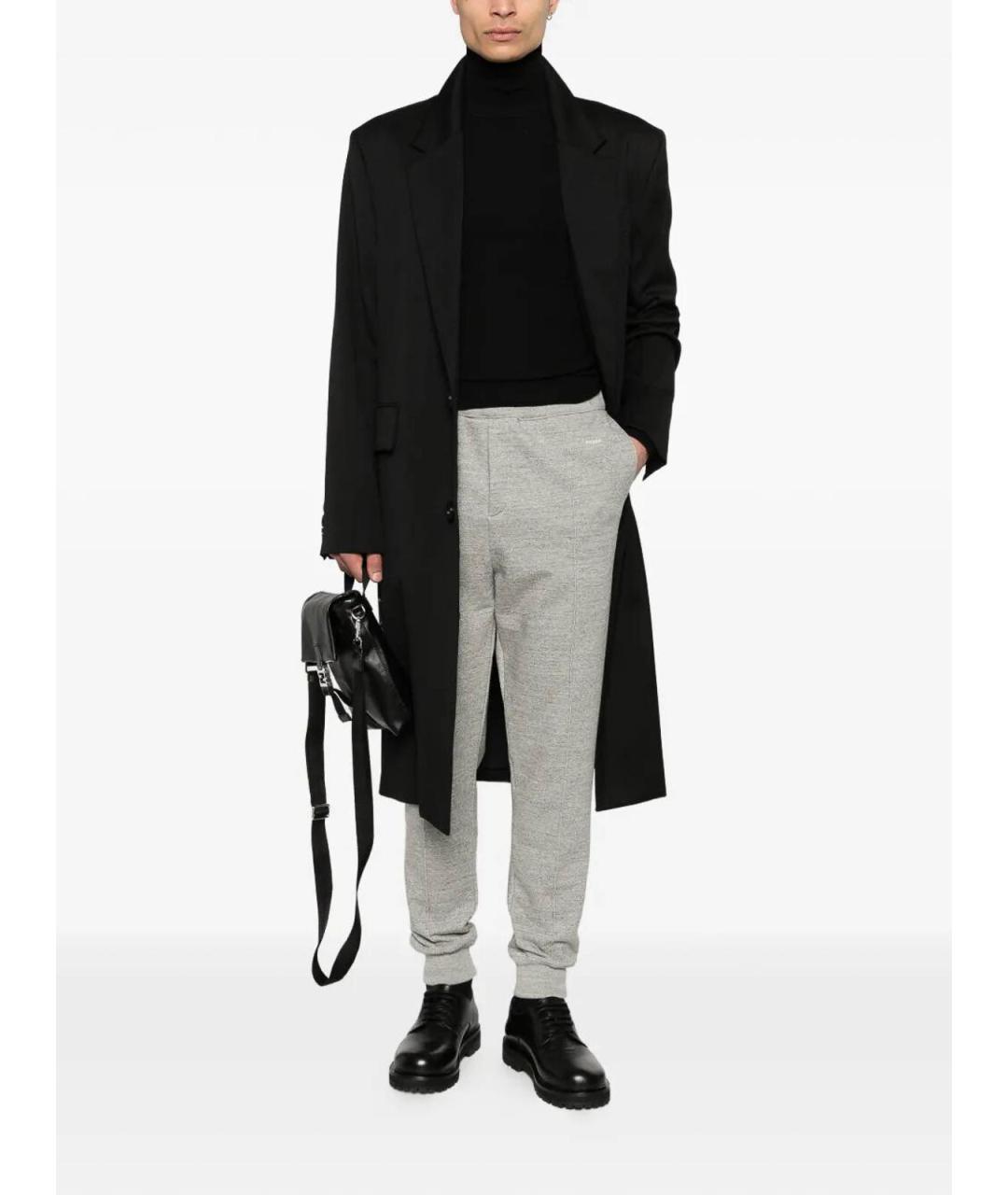 PRADA Серые хлопковые повседневные брюки, фото 2