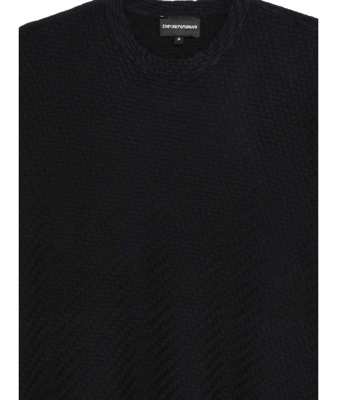 EMPORIO ARMANI Темно-синяя вискозная футболка, фото 2