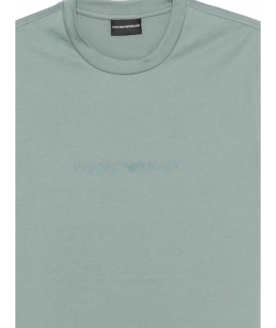 EMPORIO ARMANI Синяя хлопковая футболка, фото 3