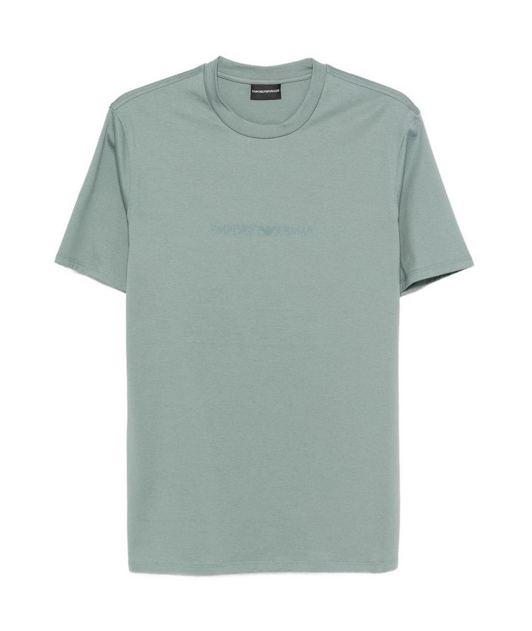 EMPORIO ARMANI Синяя хлопковая футболка, фото 1