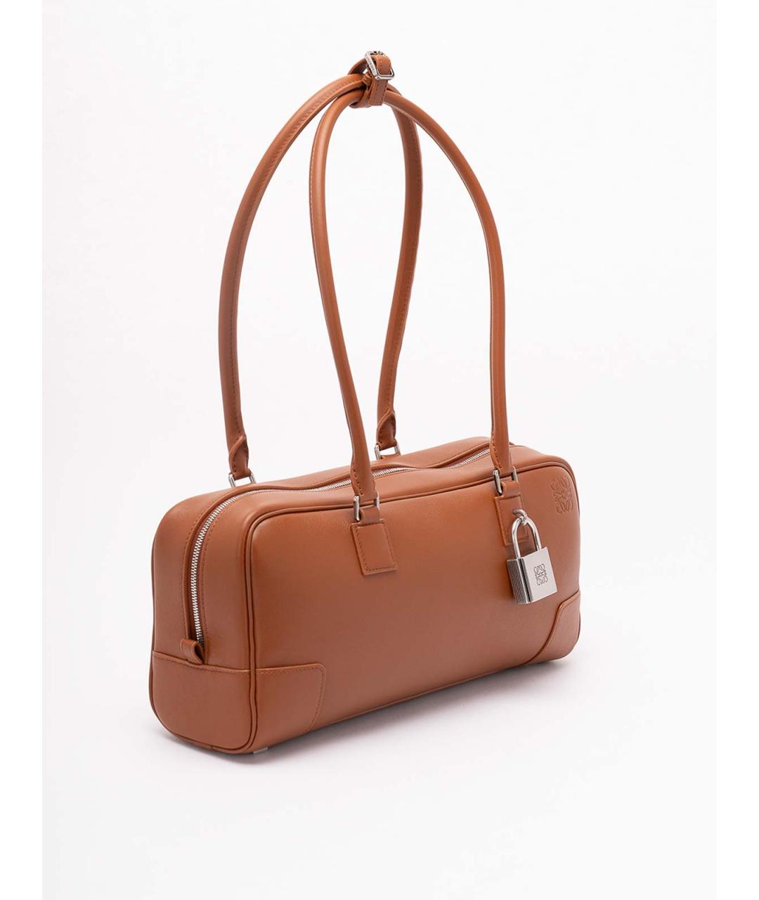LOEWE Коричневая кожаная сумка через плечо, фото 3