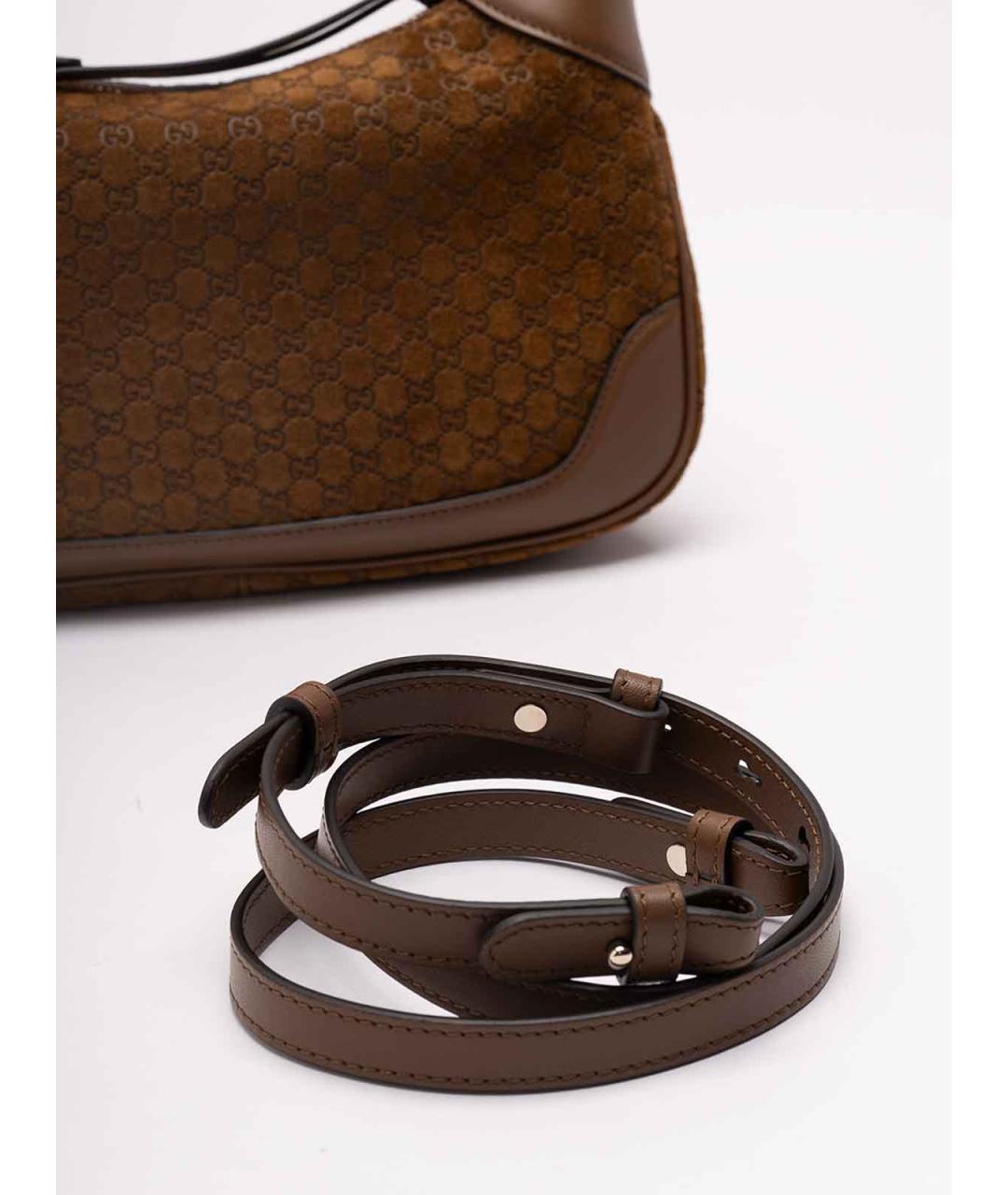 GUCCI Коричневая замшевая сумка через плечо, фото 4
