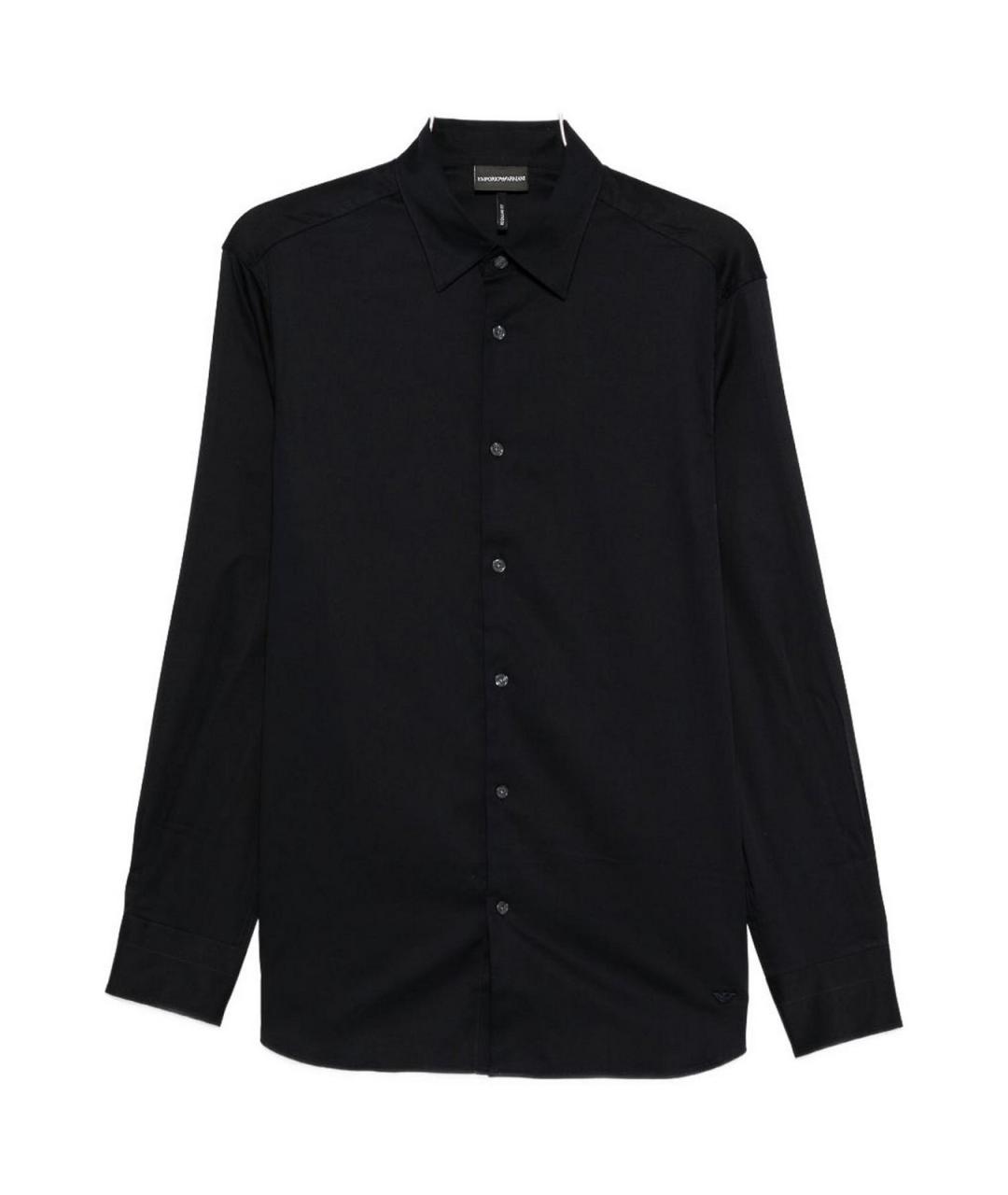 EMPORIO ARMANI Синяя хлопковая классическая рубашка, фото 1