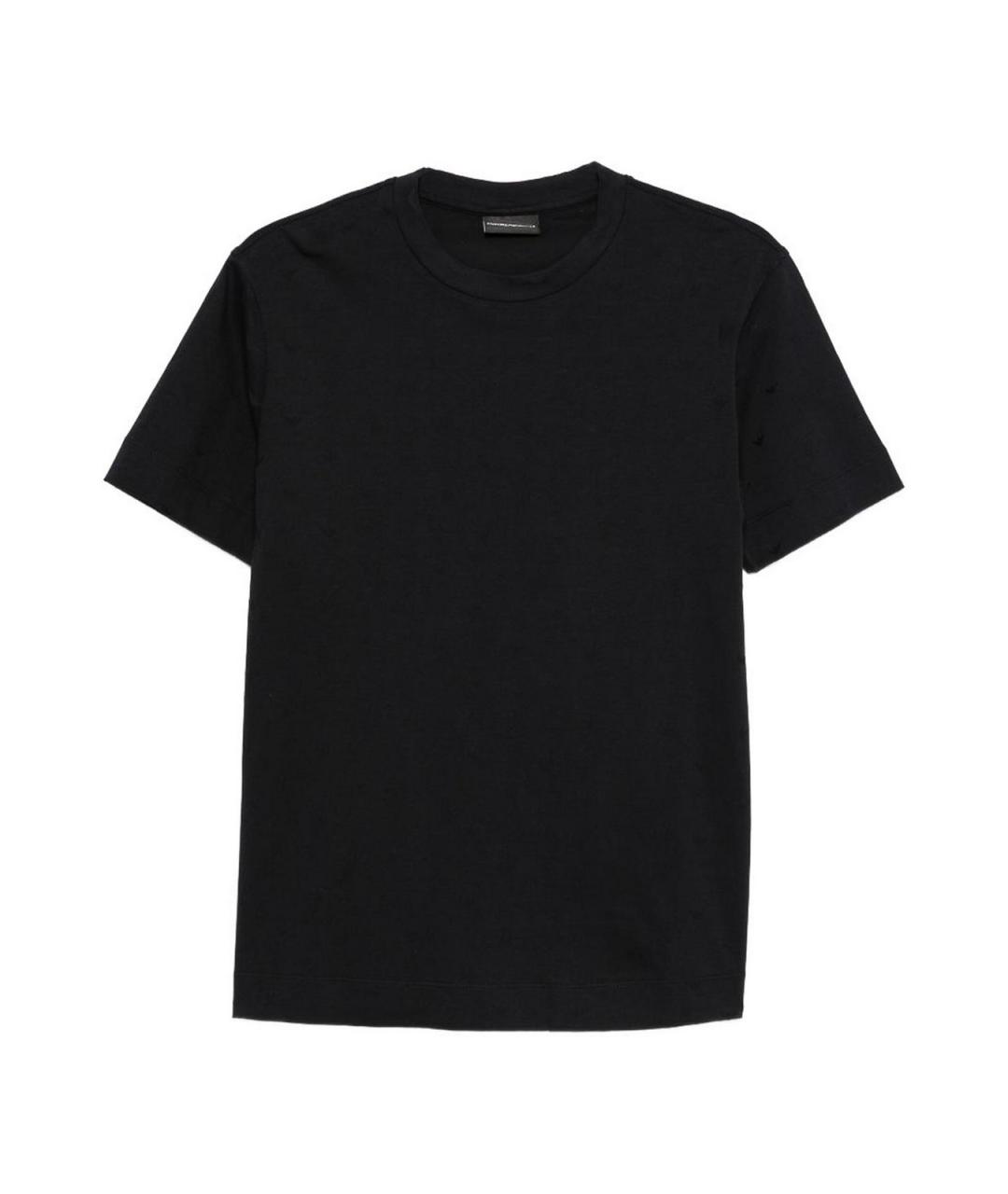EMPORIO ARMANI Темно-синяя хлопковая футболка, фото 1