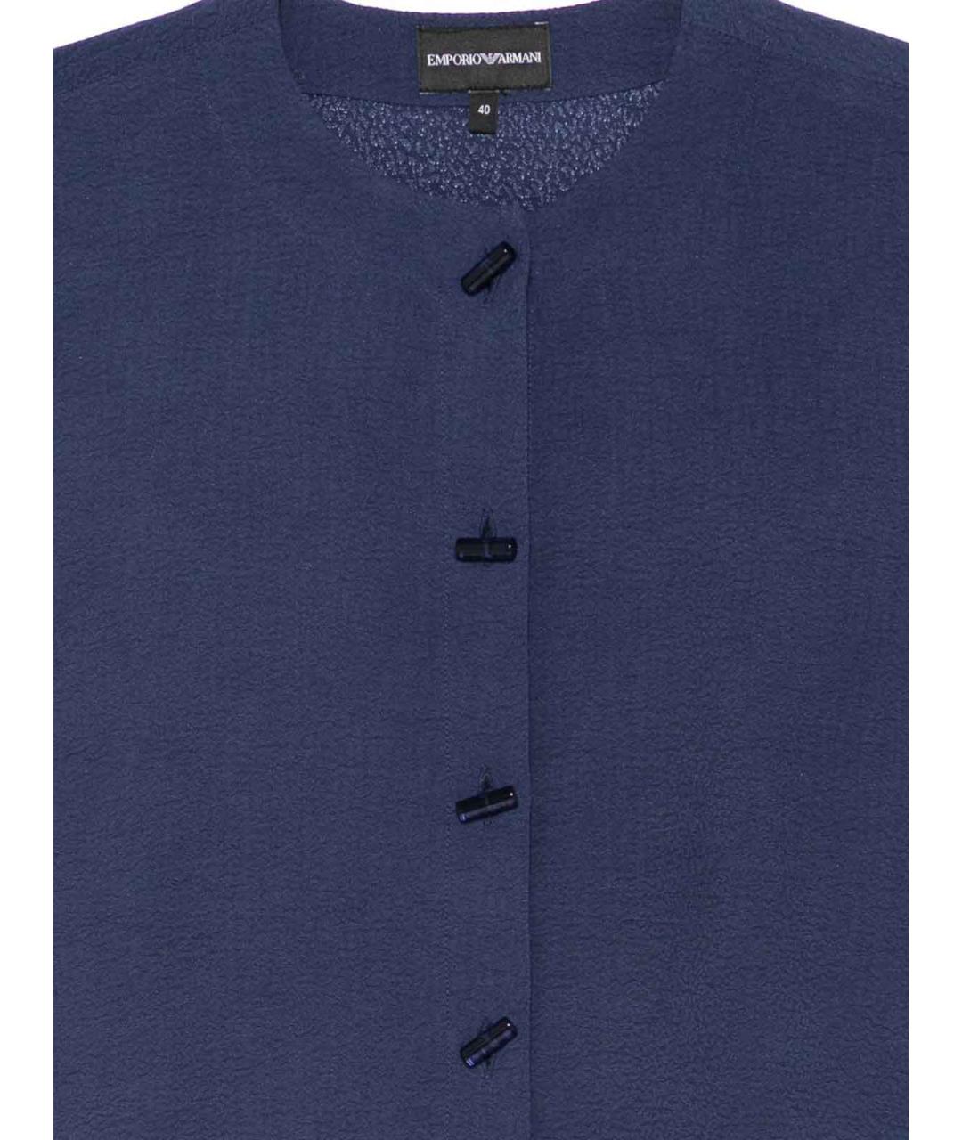 EMPORIO ARMANI Синяя вискозная рубашка, фото 3