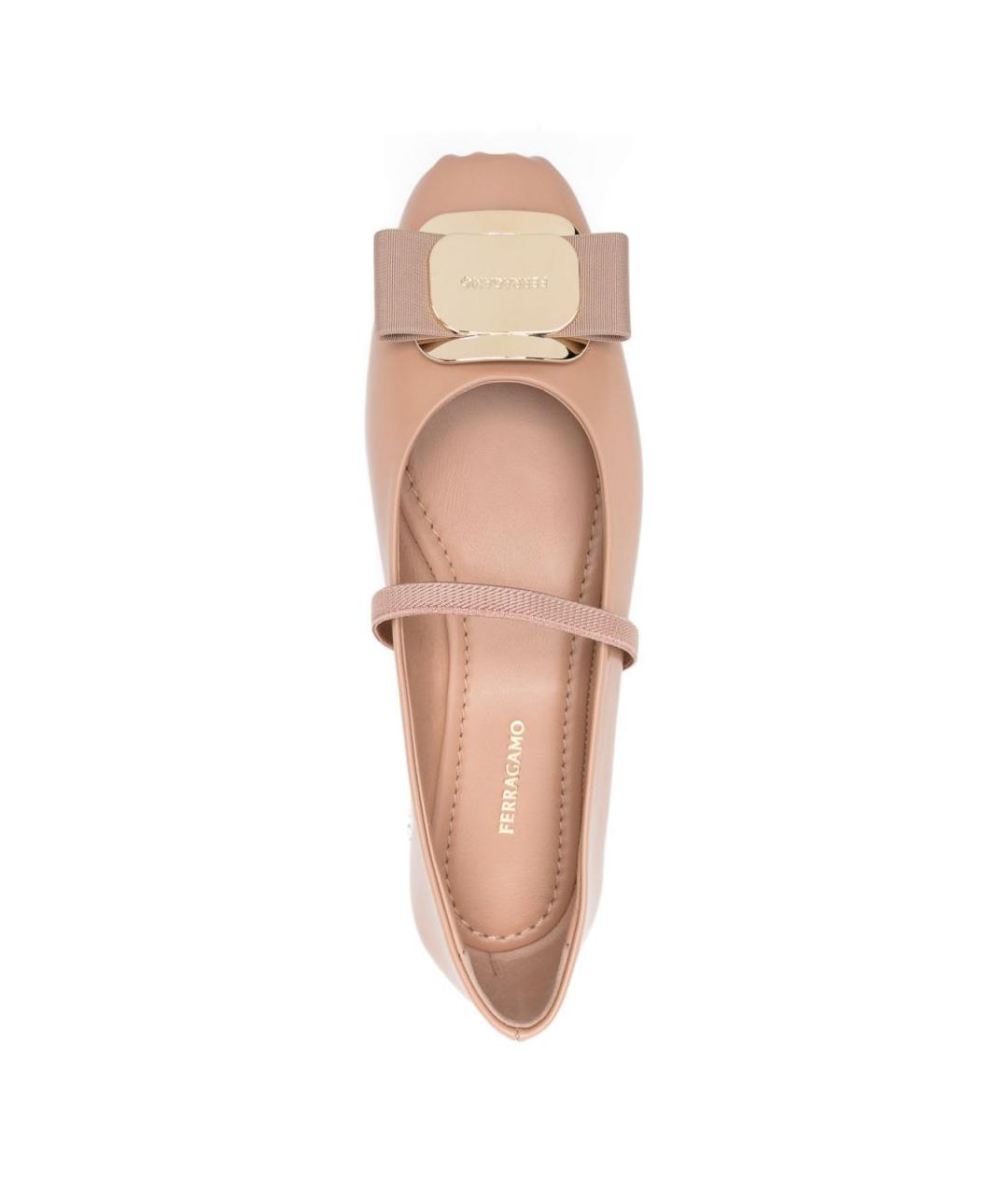 FERRAGAMO Розовые кожаные балетки, фото 3