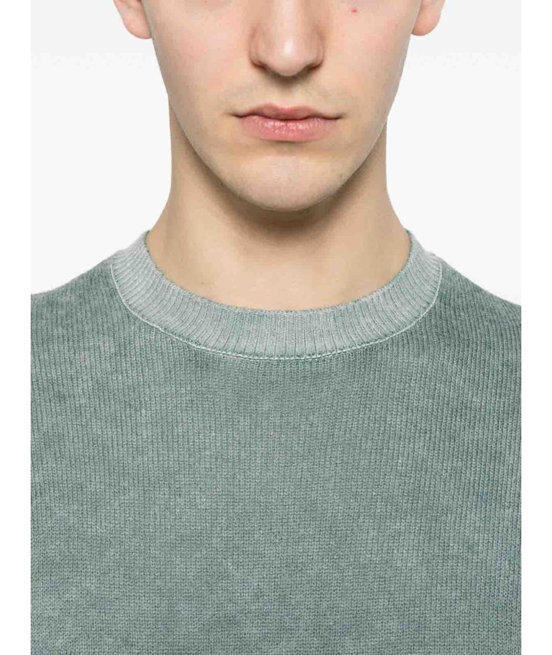EMPORIO ARMANI Зеленый шерстяной джемпер / свитер, фото 3