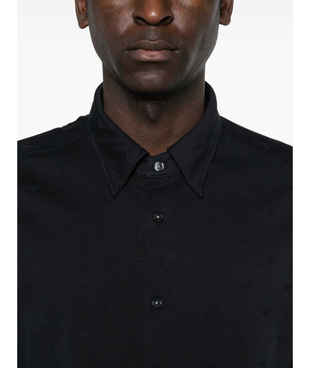 EMPORIO ARMANI Синяя хлопковая классическая рубашка, фото 2