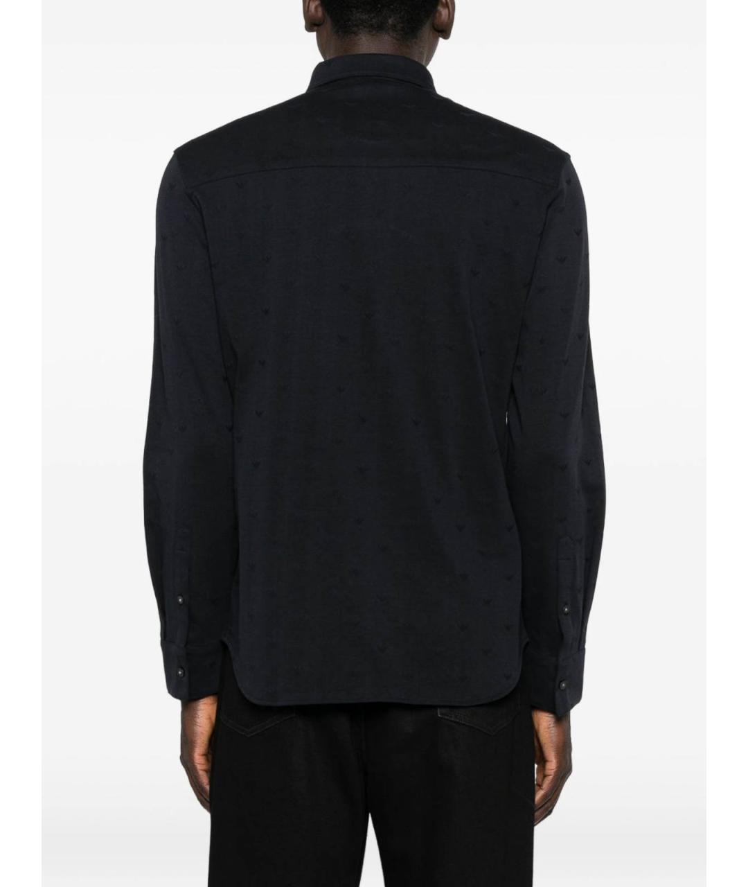 EMPORIO ARMANI Синяя хлопковая классическая рубашка, фото 4