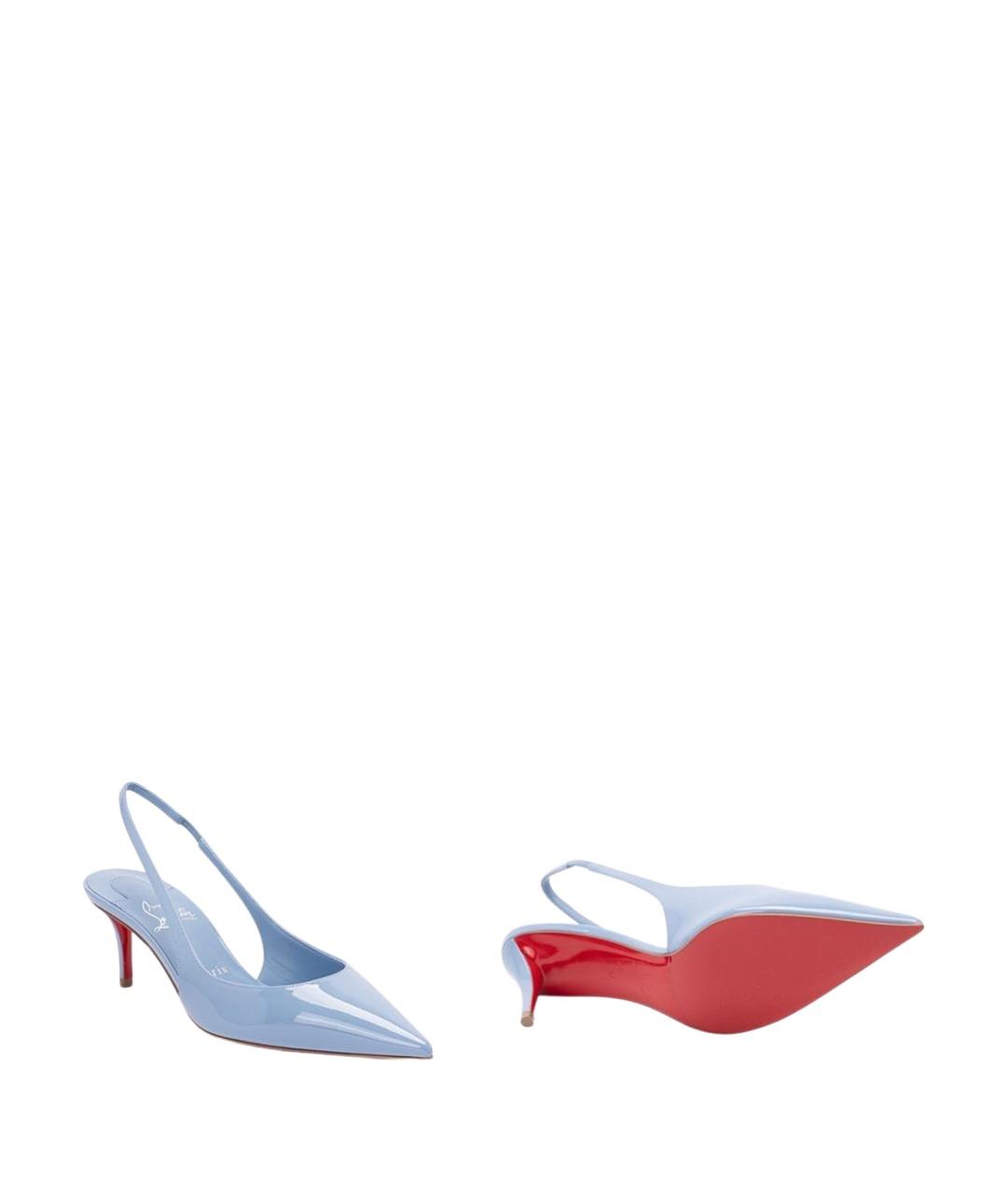CHRISTIAN LOUBOUTIN Голубые кожаные туфли, фото 4
