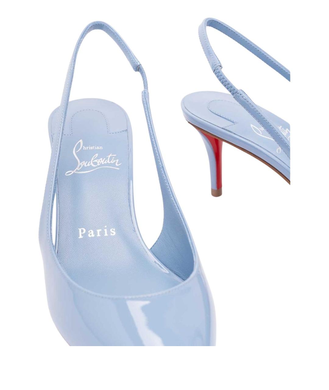 CHRISTIAN LOUBOUTIN Голубые кожаные туфли, фото 5