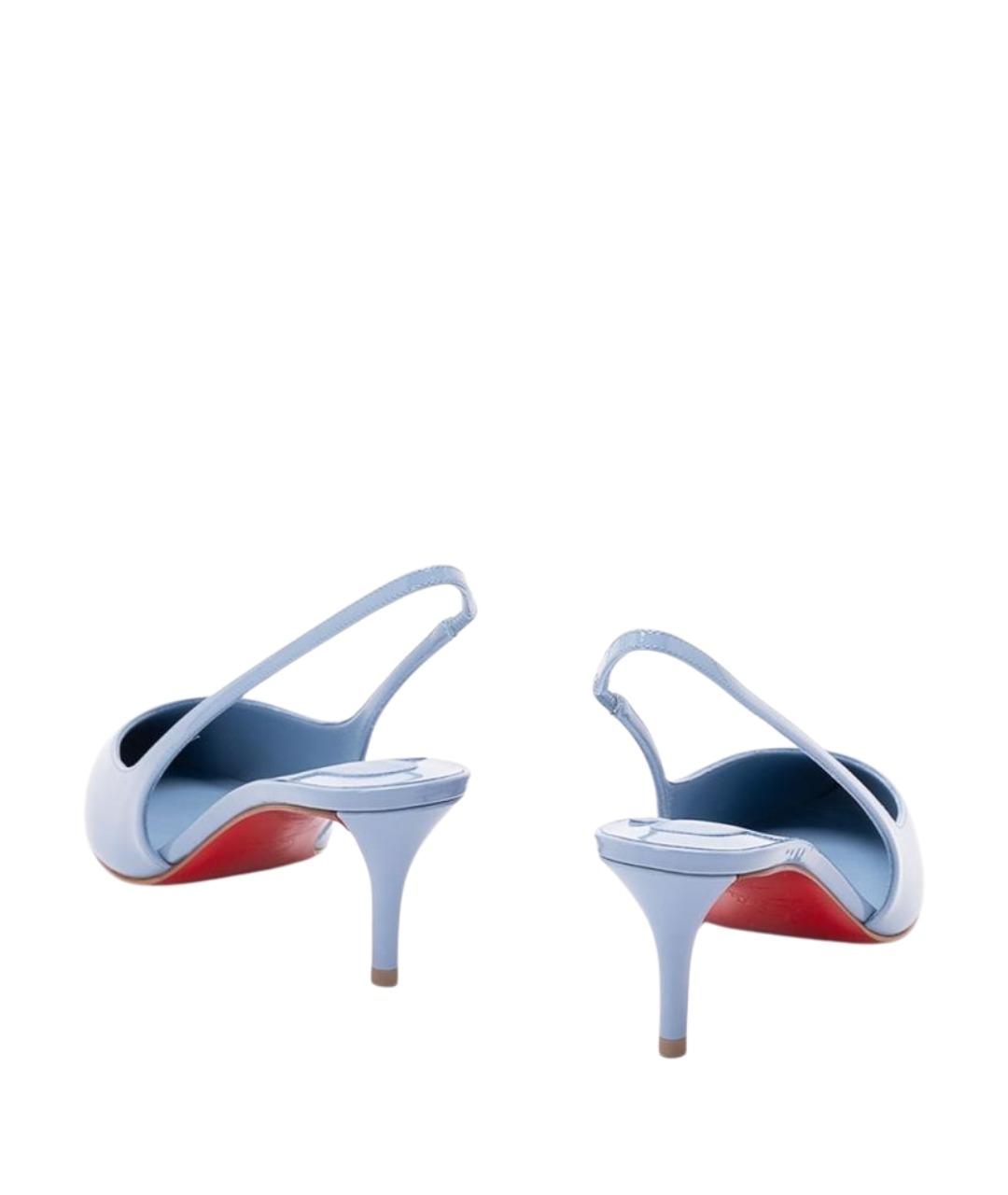 CHRISTIAN LOUBOUTIN Голубые кожаные туфли, фото 3
