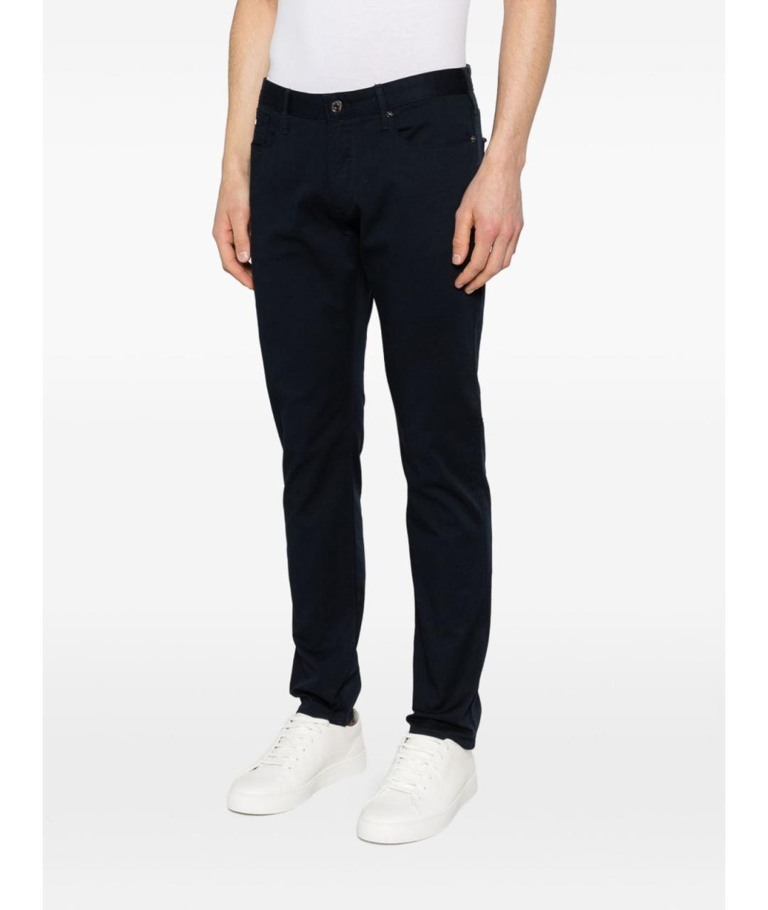 EMPORIO ARMANI Синие хлопковые прямые джинсы, фото 5