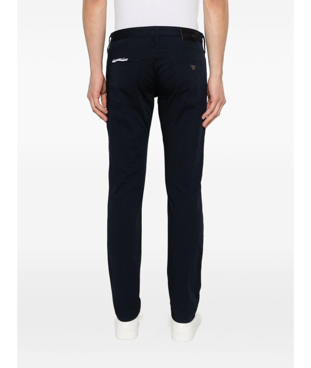 EMPORIO ARMANI Синие хлопковые прямые джинсы, фото 3