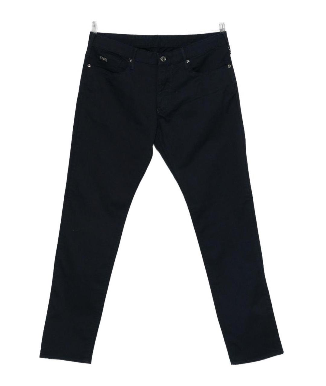 EMPORIO ARMANI Синие хлопковые прямые джинсы, фото 1