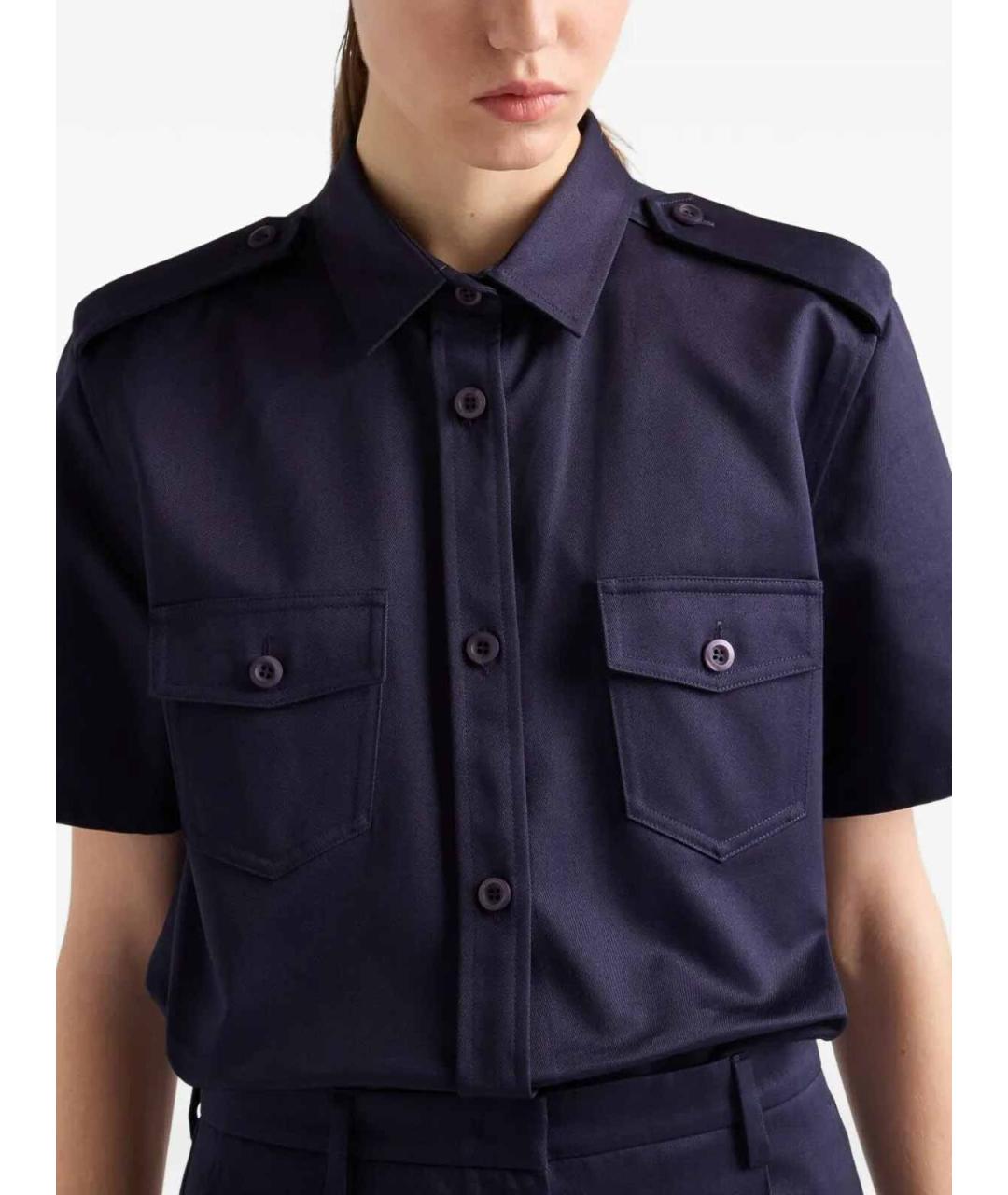 PRADA Синяя хлопковая рубашка, фото 3