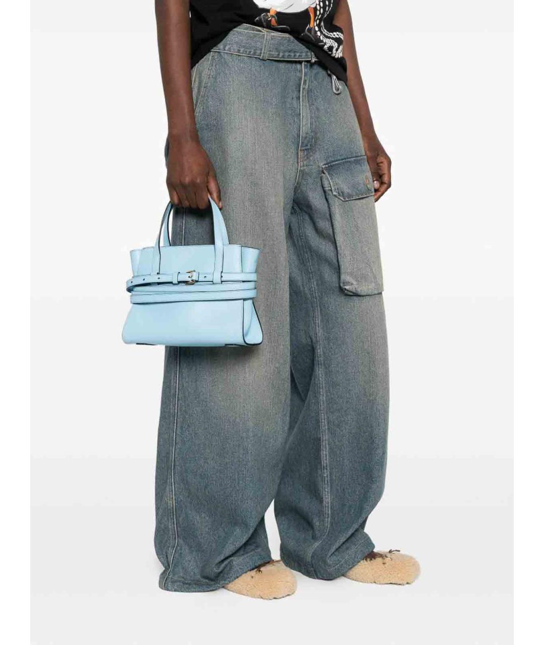 MOSCHINO Голубая сумка тоут, фото 4
