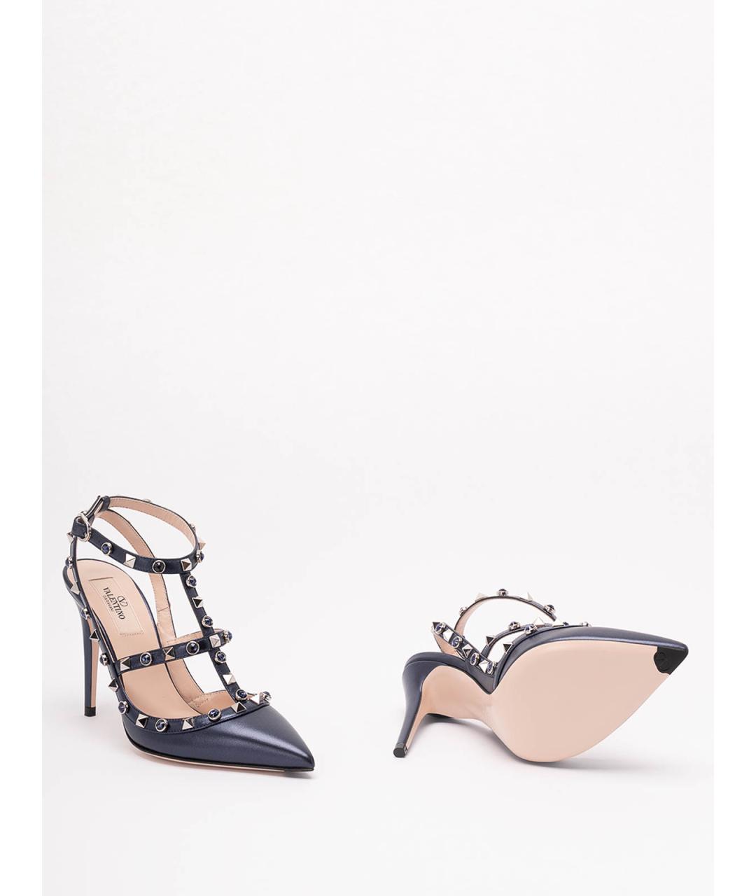 VALENTINO Синие кожаные туфли, фото 4