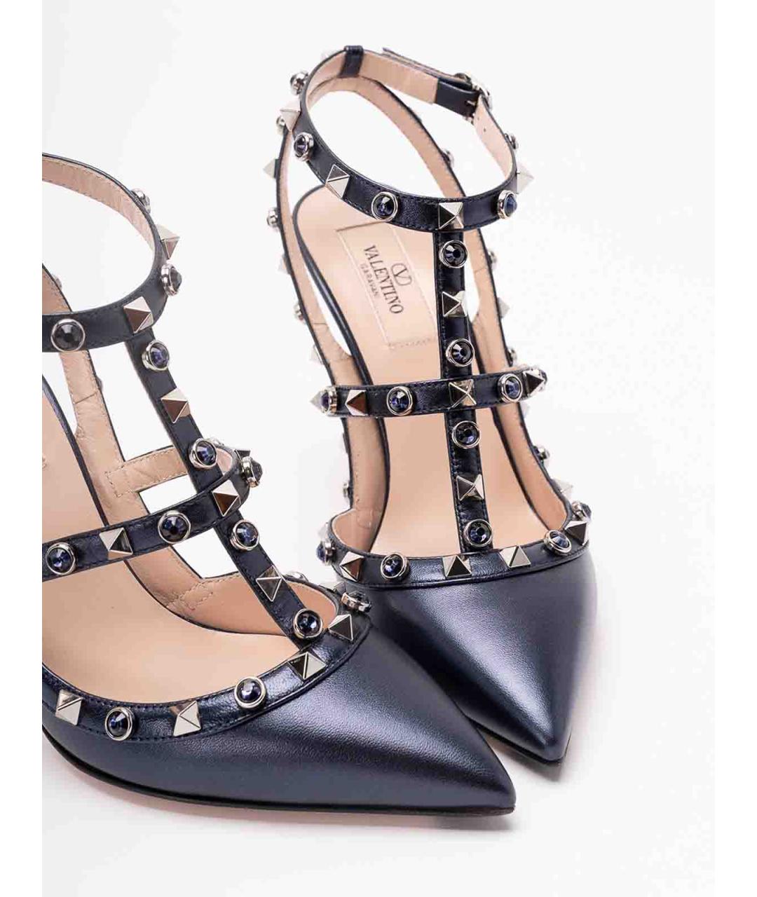 VALENTINO Синие кожаные туфли, фото 6