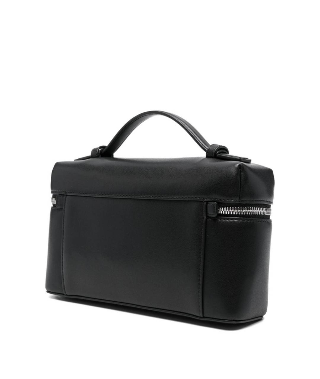EMPORIO ARMANI Черная кожаная сумка с короткими ручками, фото 2