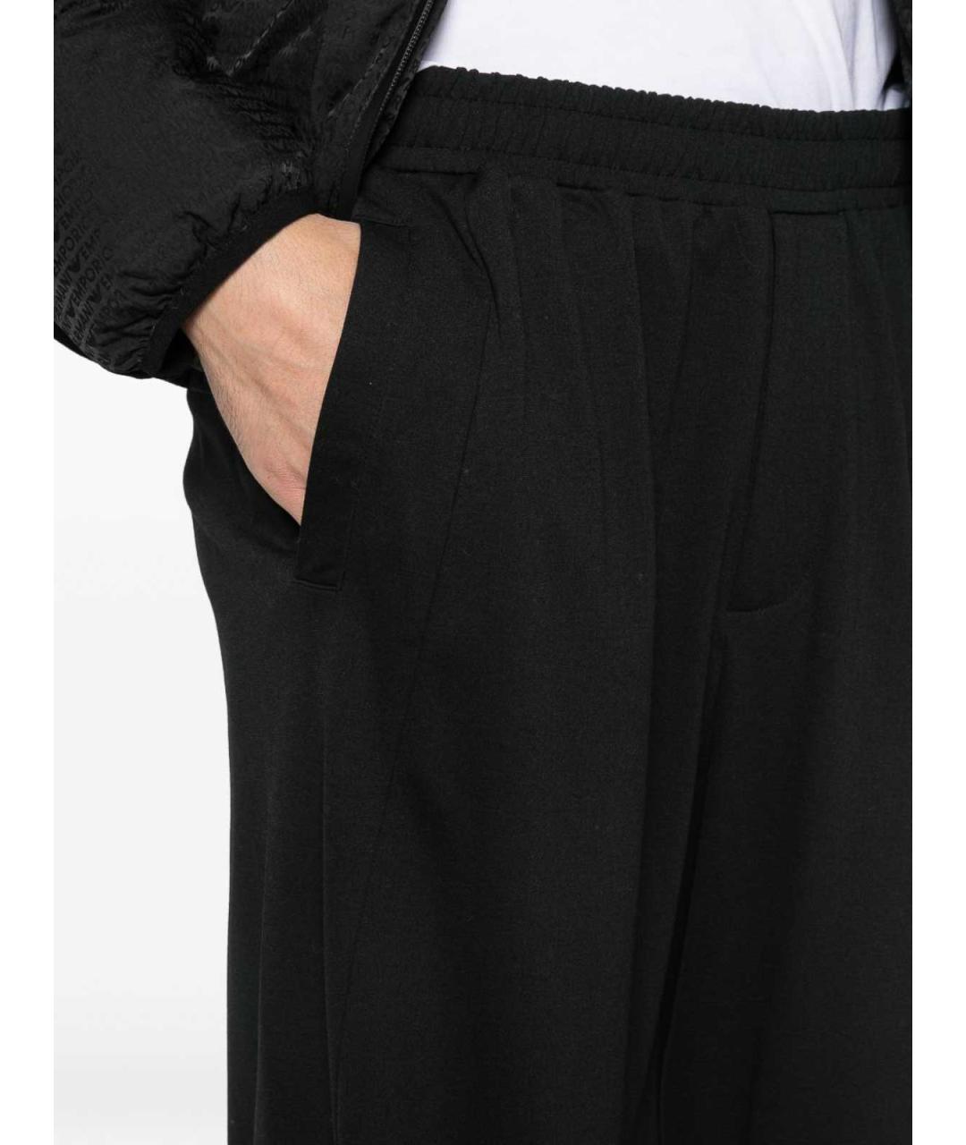 EMPORIO ARMANI Черные вискозные повседневные брюки, фото 2