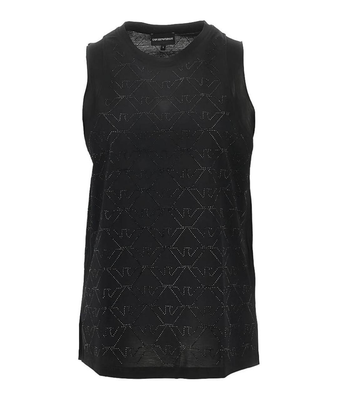 EMPORIO ARMANI Черная хлопковая майка, фото 1