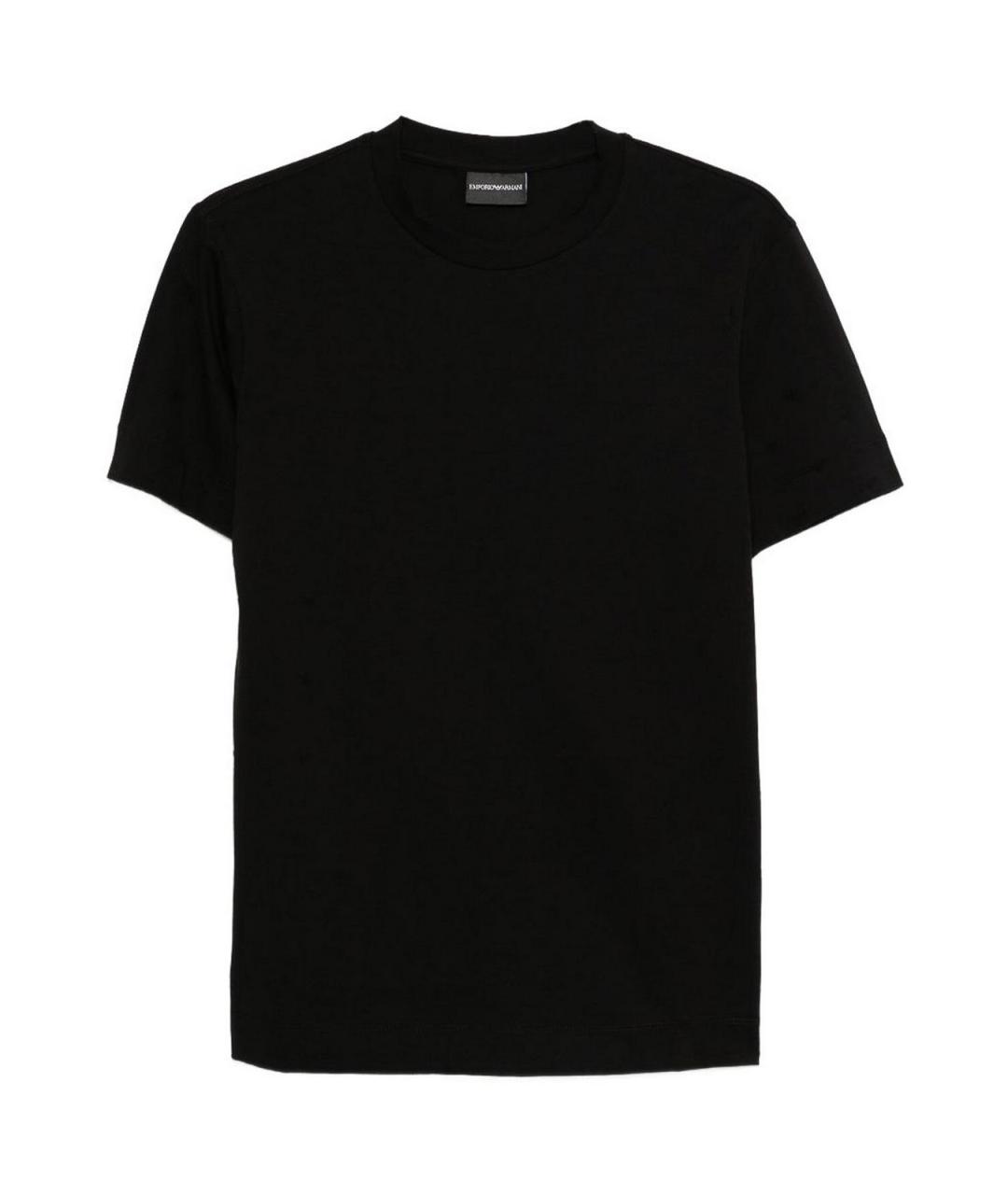 EMPORIO ARMANI Черная хлопковая футболка, фото 1