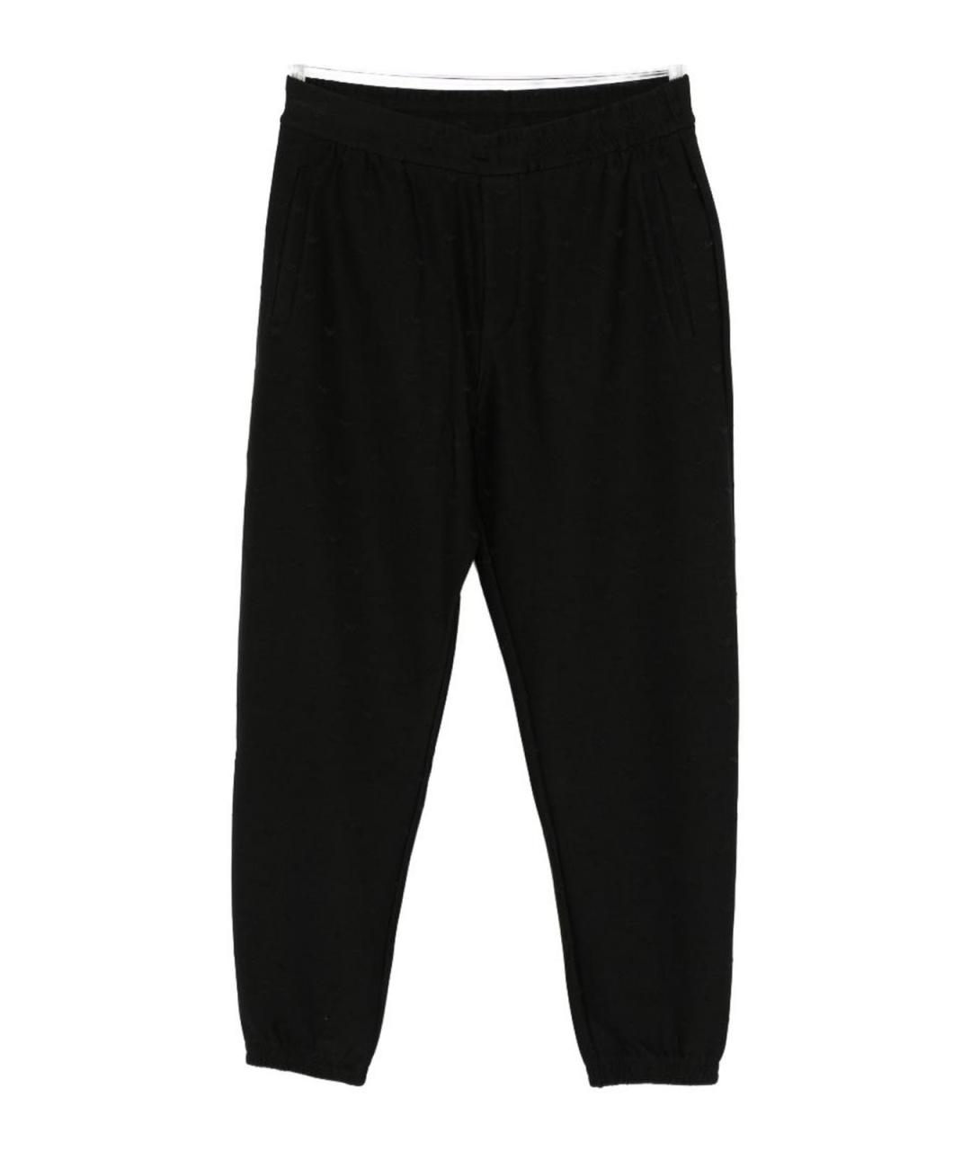 EMPORIO ARMANI Черные хлопковые повседневные брюки, фото 1