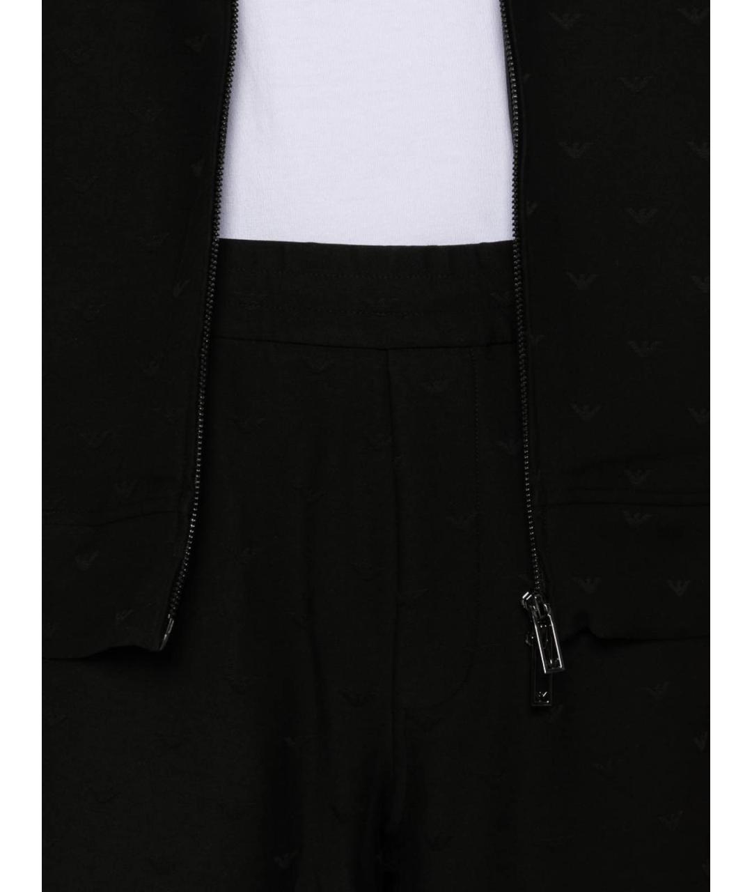 EMPORIO ARMANI Черные хлопковые повседневные брюки, фото 3