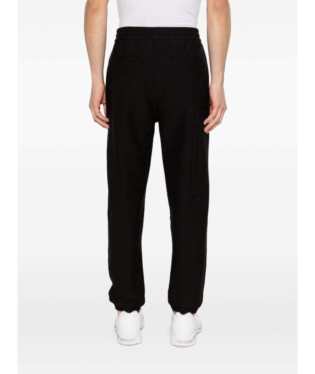 EMPORIO ARMANI Черные хлопковые повседневные брюки, фото 4